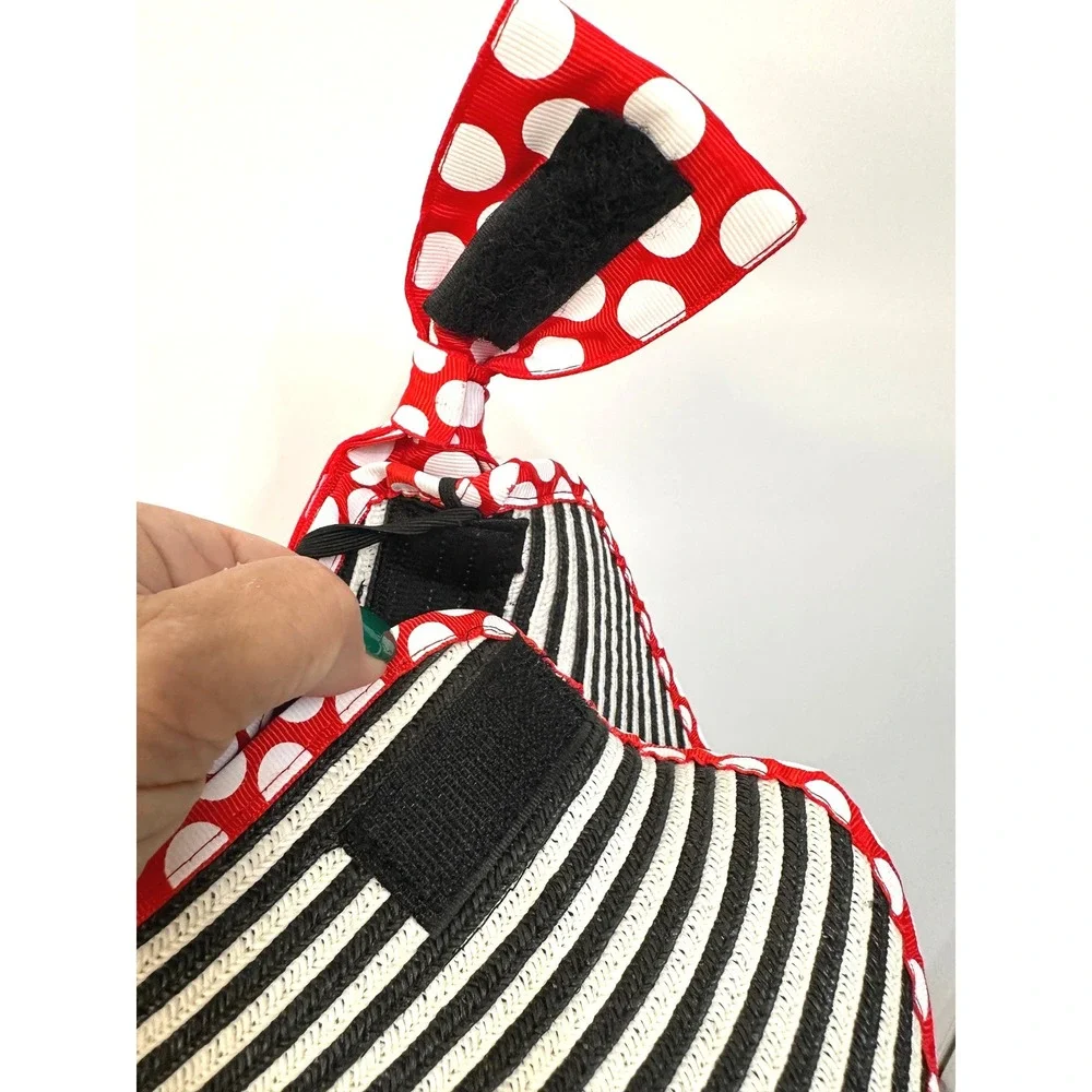 Disney Minnie Mouse Packable Sun Visor Sun Hat OS Striped Polka Dot Resort